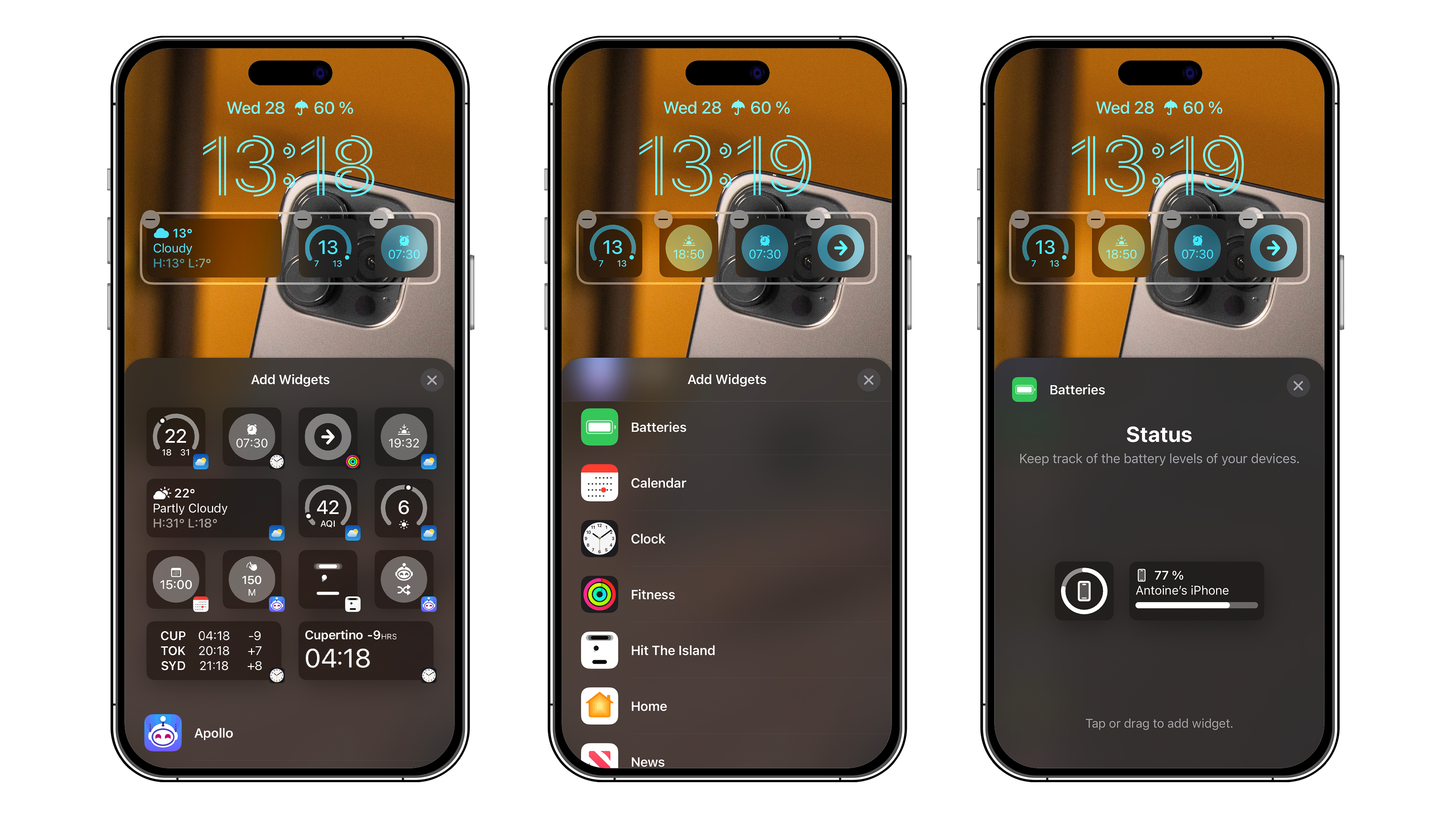 Widget-Übersicht auf dem iPhone 14
