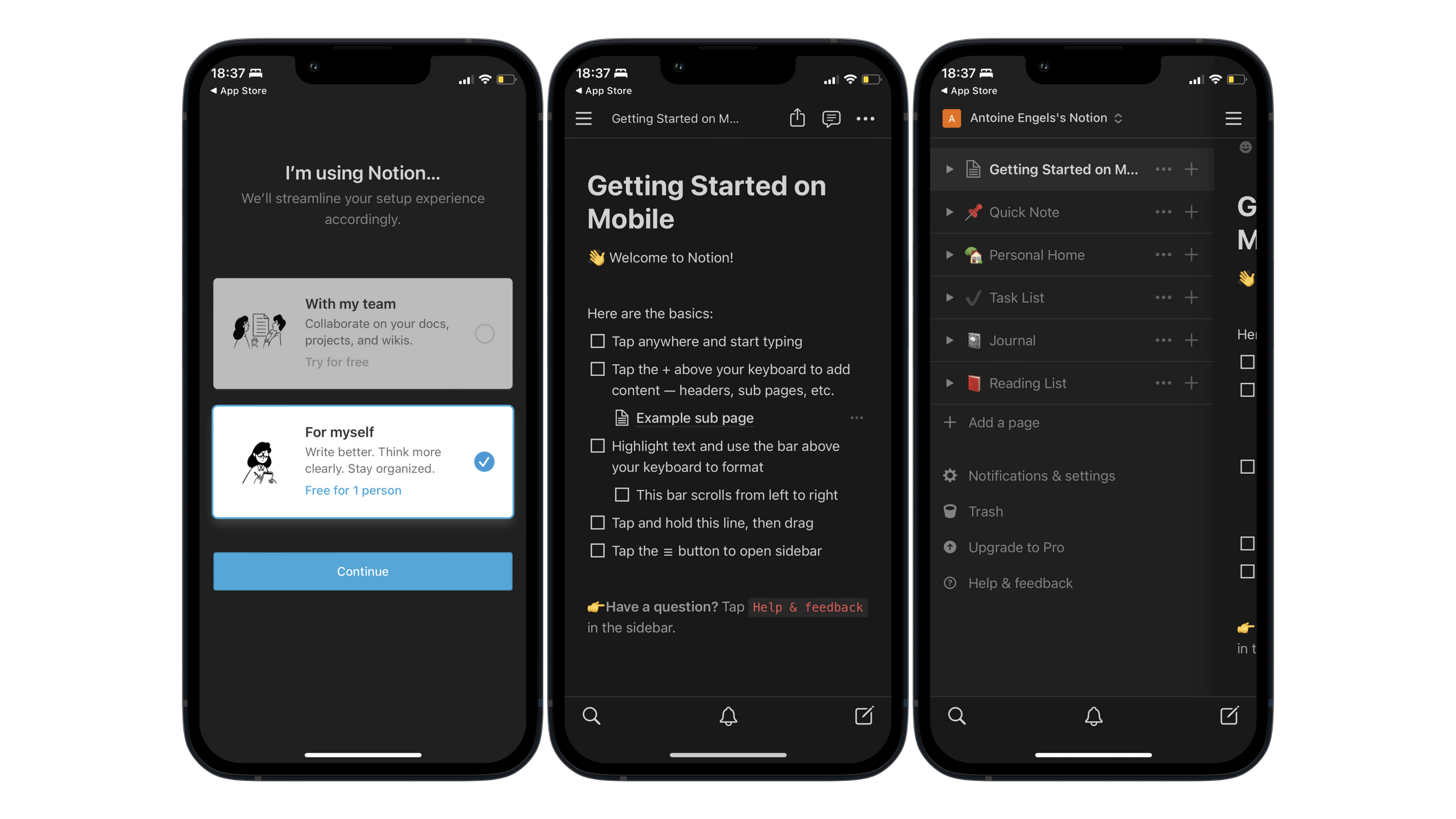 Notion Screenshots: beste iOS-Apps 2023