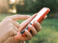 Person holding smartphone