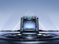 Aiper Pooroboter Scuba X1 im Wasser, mit schlankem Design und sichtbar Logo.