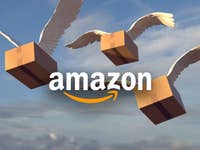 Fliegende Amazon-Päckchen