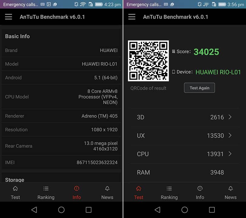 AnTuTu benchmark Huawei GX8