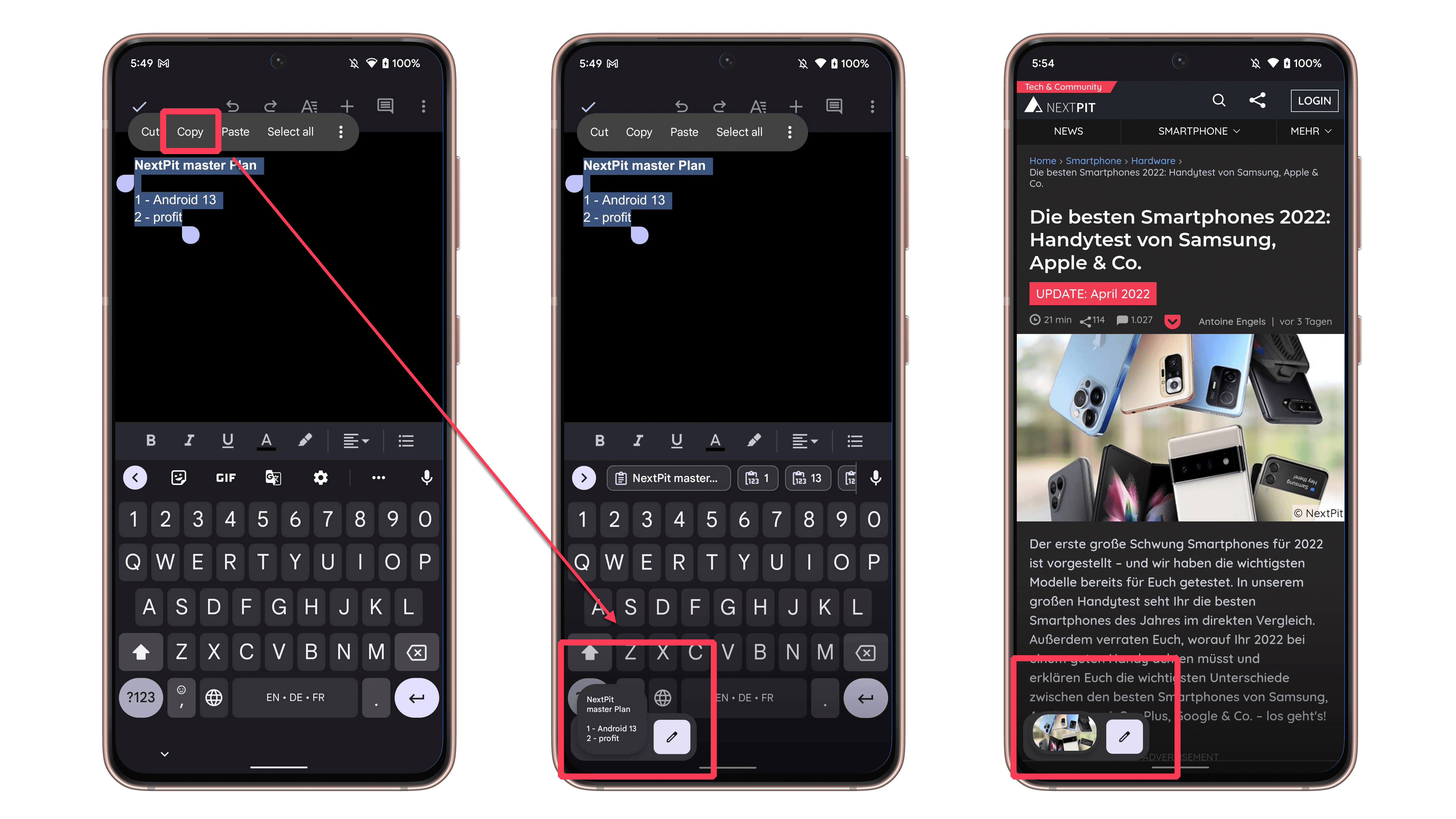 Android 13 overview clipboard snipper