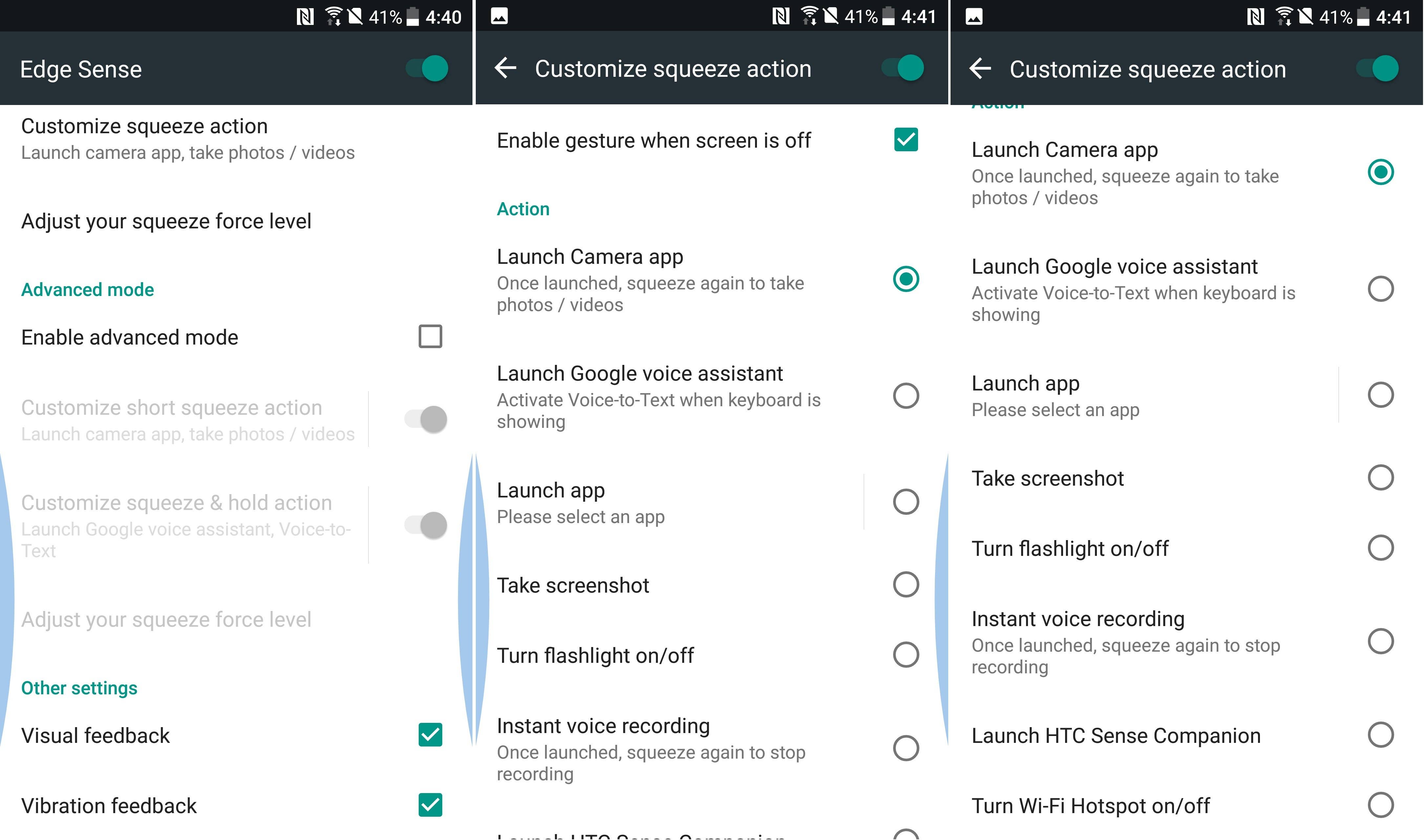 AndroidPIT HTCES options