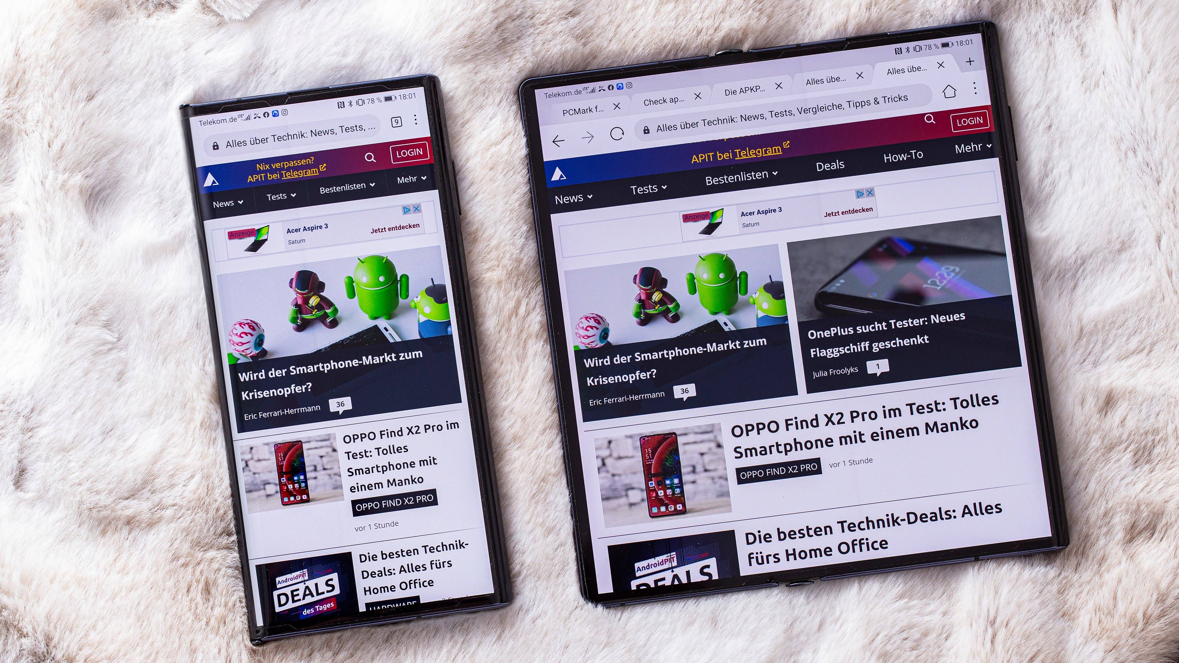 AndroidPIT huawei mate xs comparison