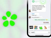 ICQ-Blume und ICQ-Chat auf einem Smartphone