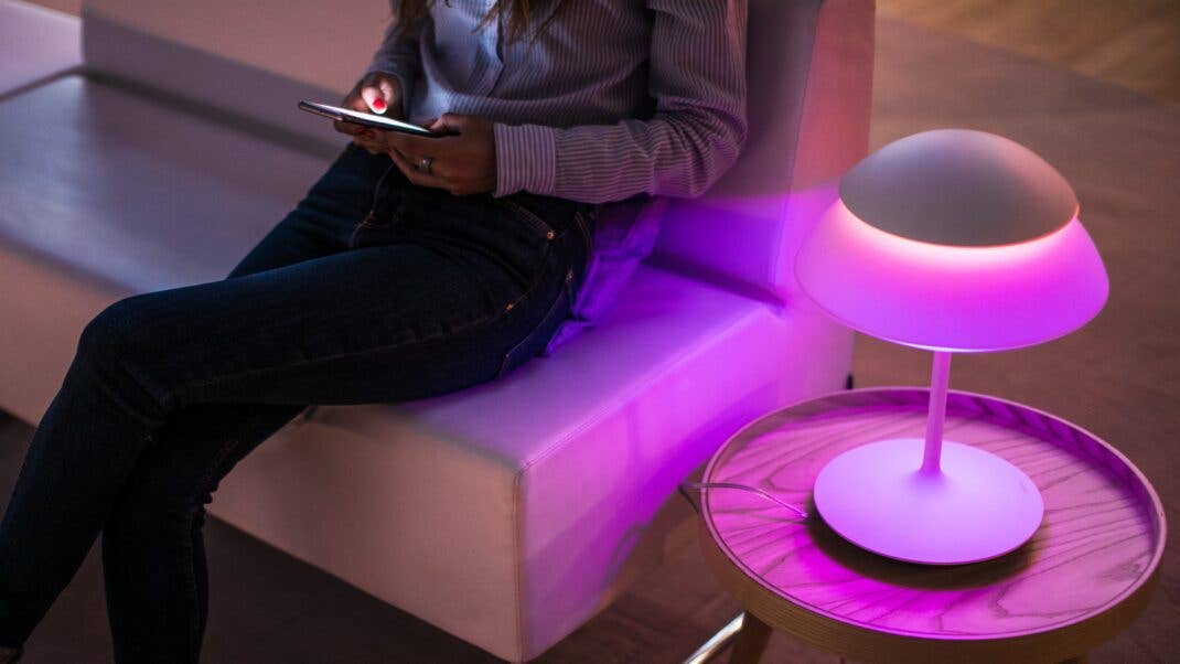 Philips Hue smart bulbs are nice, but not that cool as the smart switches. A pink light lamp