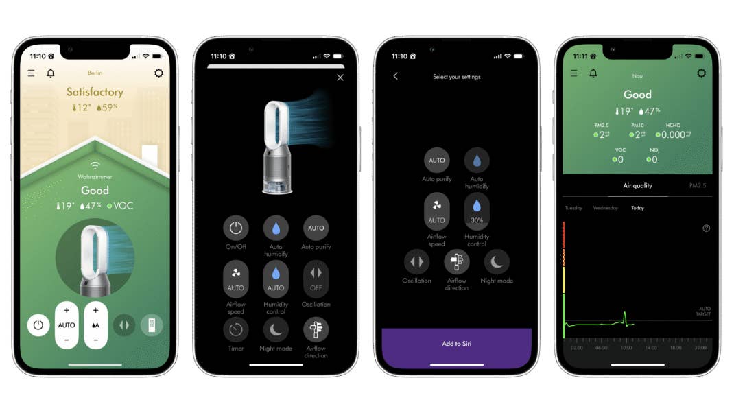Die MyDyson-App überzeugte im Test besonders. MyDyson-App Screenshots