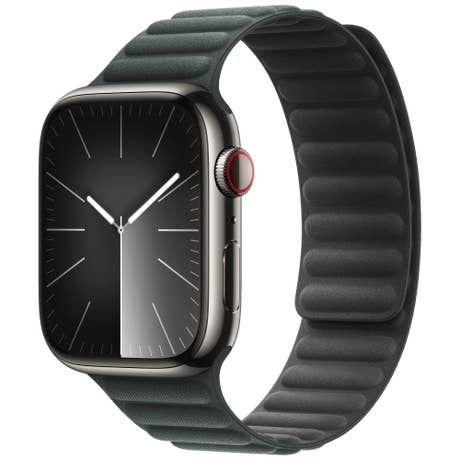 Apple Watch Series 9 Edelstahl - Seite mit Band schräg - Silber Apple Watch Series 9 Edelstahl - Seite mit Band schräg - Silber