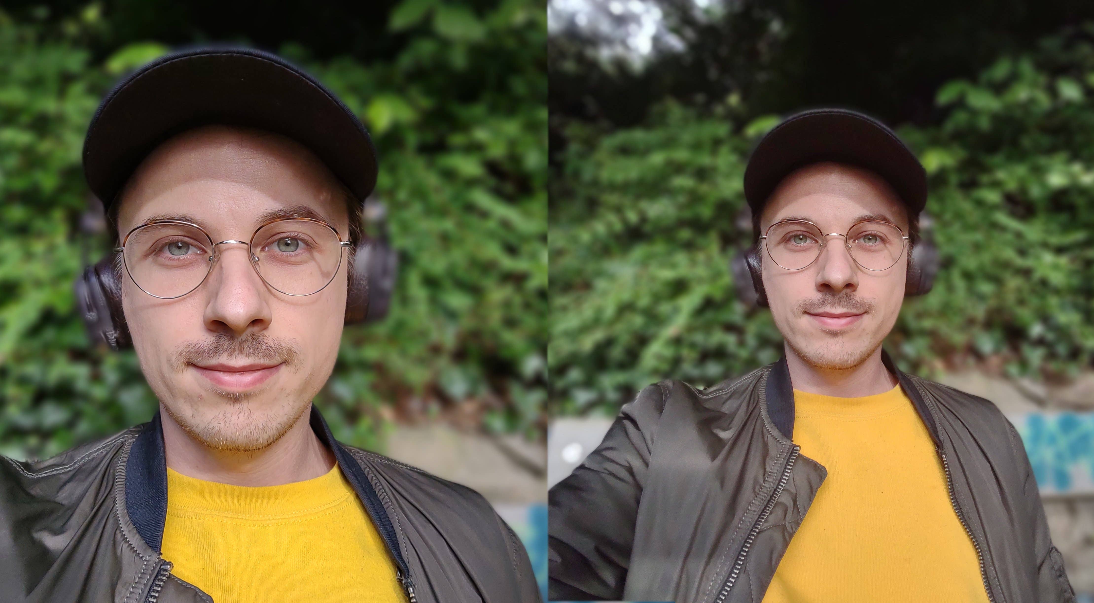 Bei Portrataufnahmen kann das Motorola Moto G 5G Plus dank zweier Frontkameras noch einmal aus dem Motiv herauszoomen