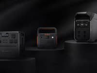 Eine EcoFlow-, Bluetti- und Jackery-Powerstation sind zu sehen.