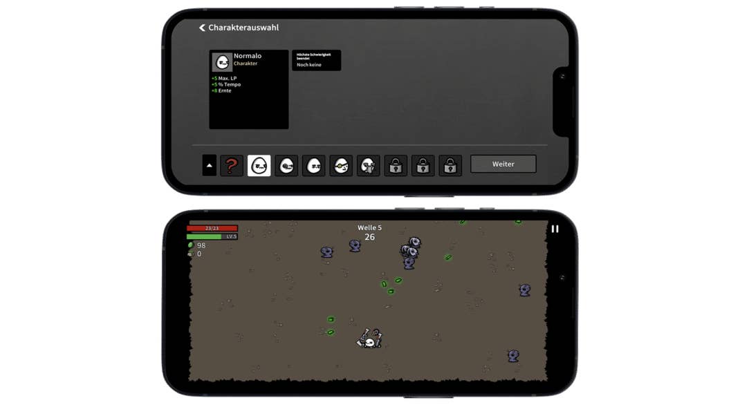 Brotato: Premium Charakterauswahl und Ingame