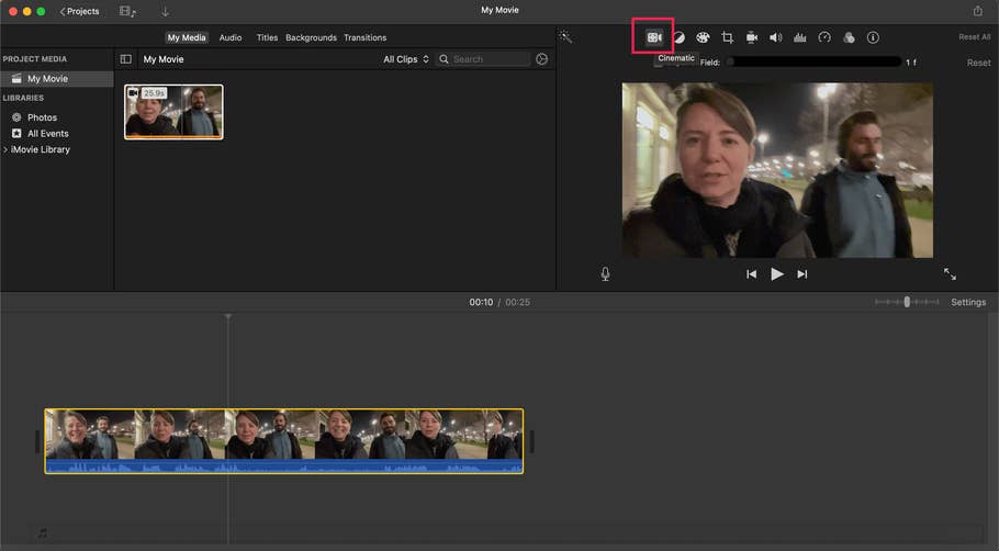 NextPit-Screenshot: Editieren von Kinomodus-Videos in iMovie.