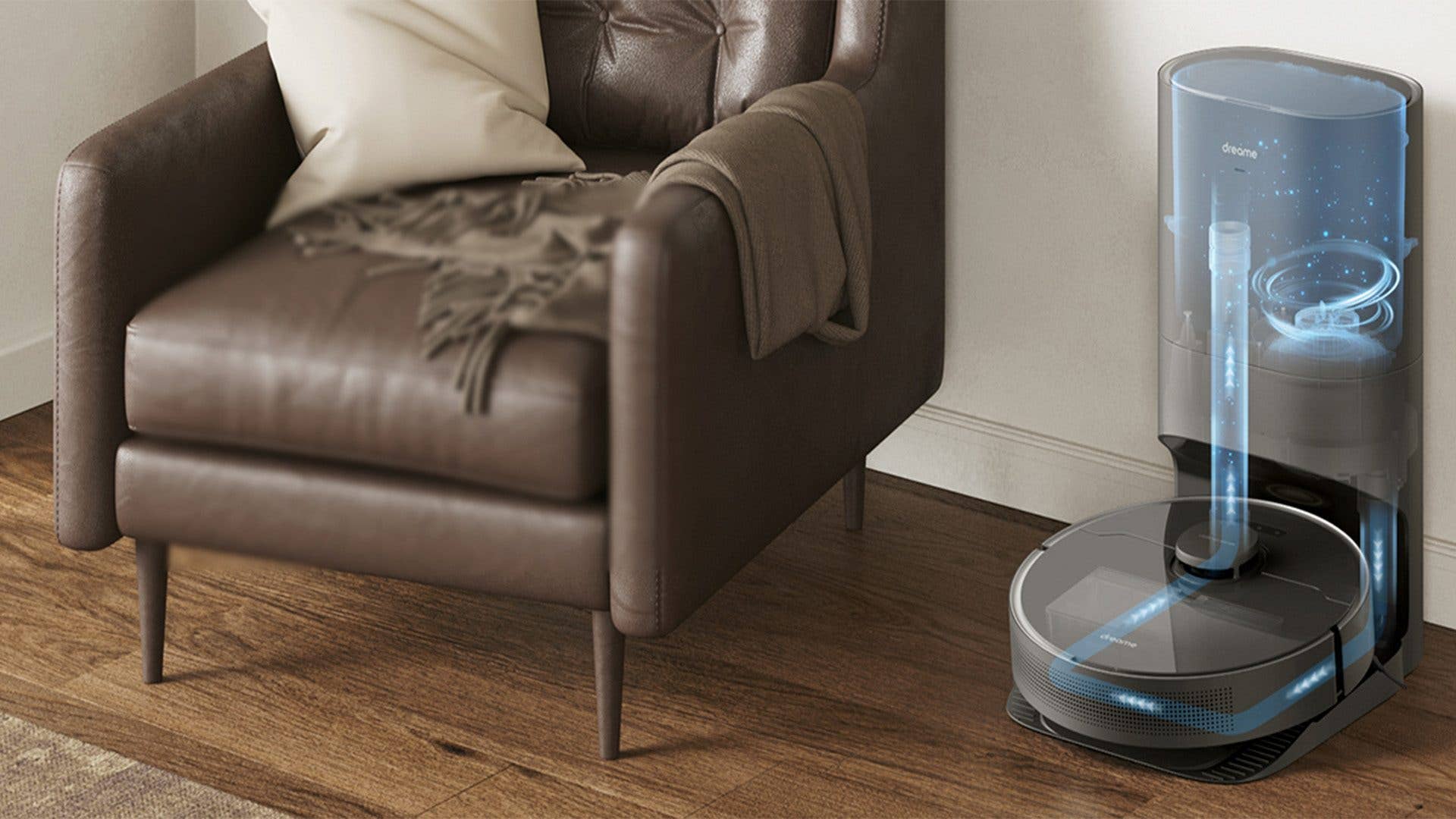 Dreame D10s Plus in der Absaugstation