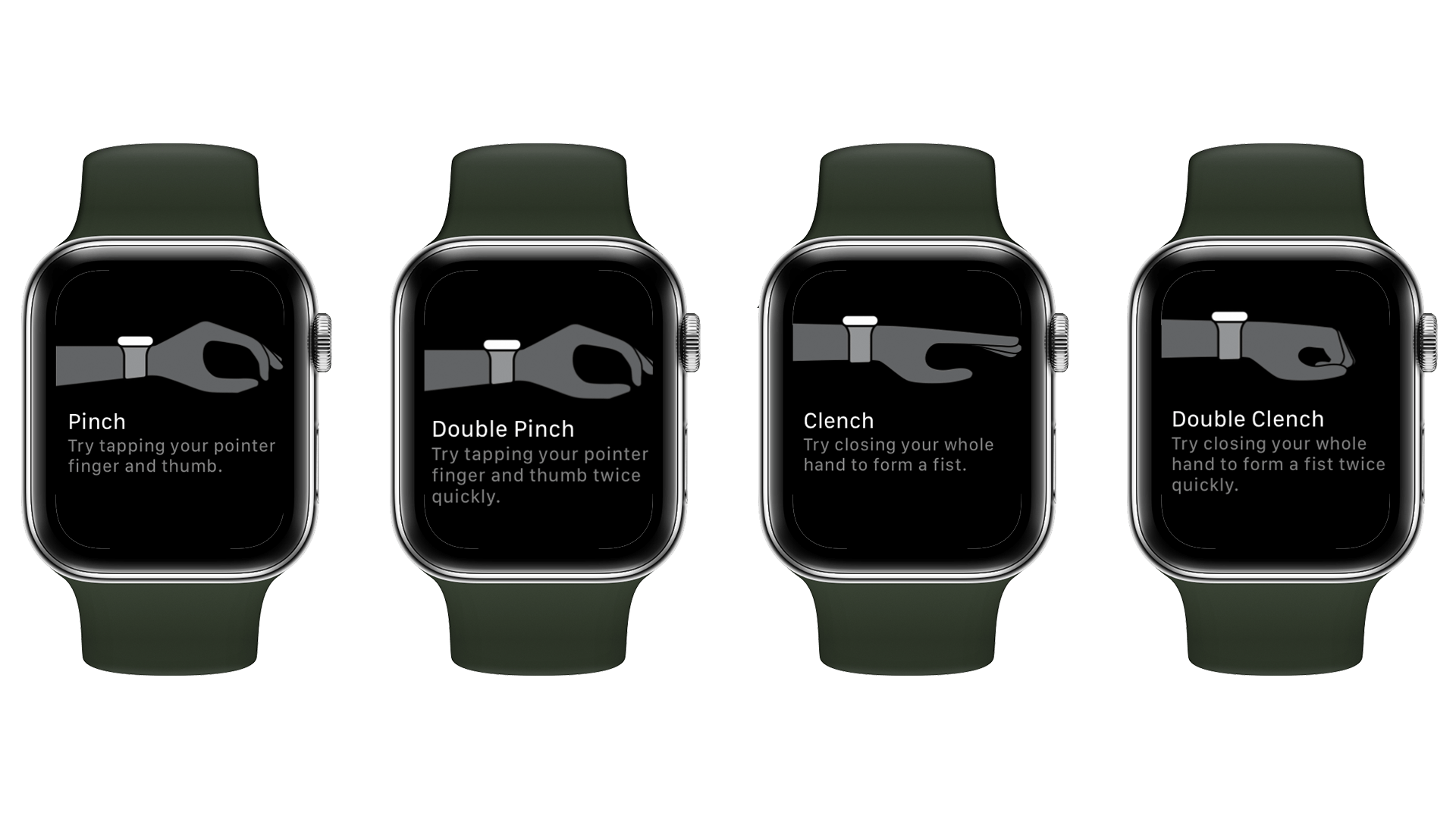 Gestes à utiliser pour contrôler votre Apple Watch