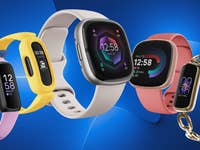 Verschiedene Fitness-Tracker und Smartwatches von Fitbit.