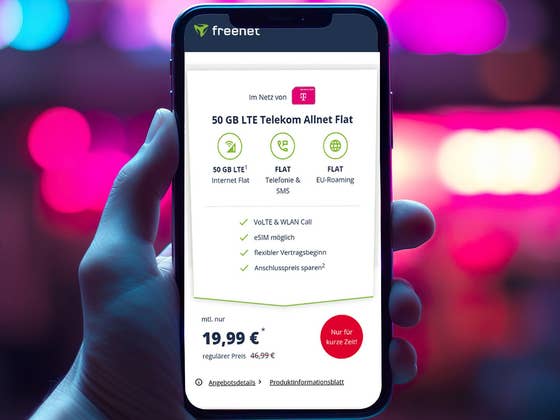 Freenet-Hammer: Tarif im Telekom-Netz mit 50 GB nur 19,99 Euro!