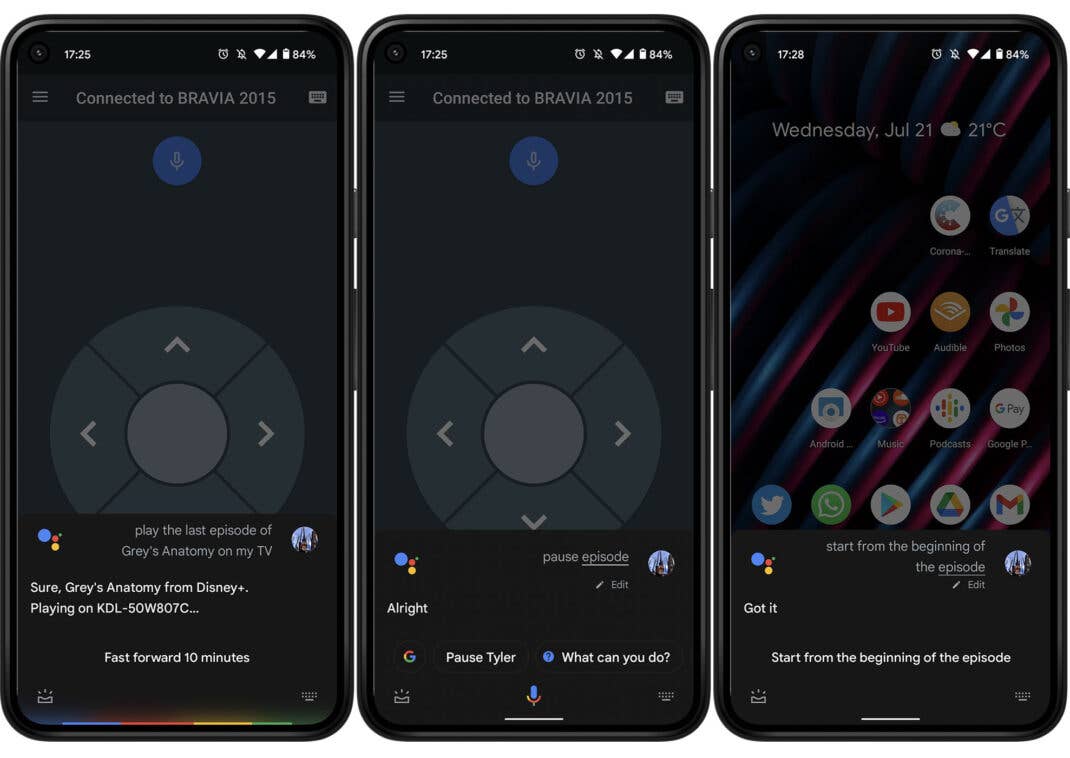 Google Assistant TV voice commands