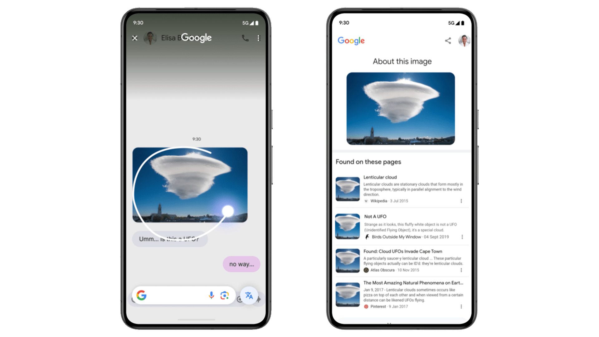 Screenshots der "Über dieses Bild"-Funktion