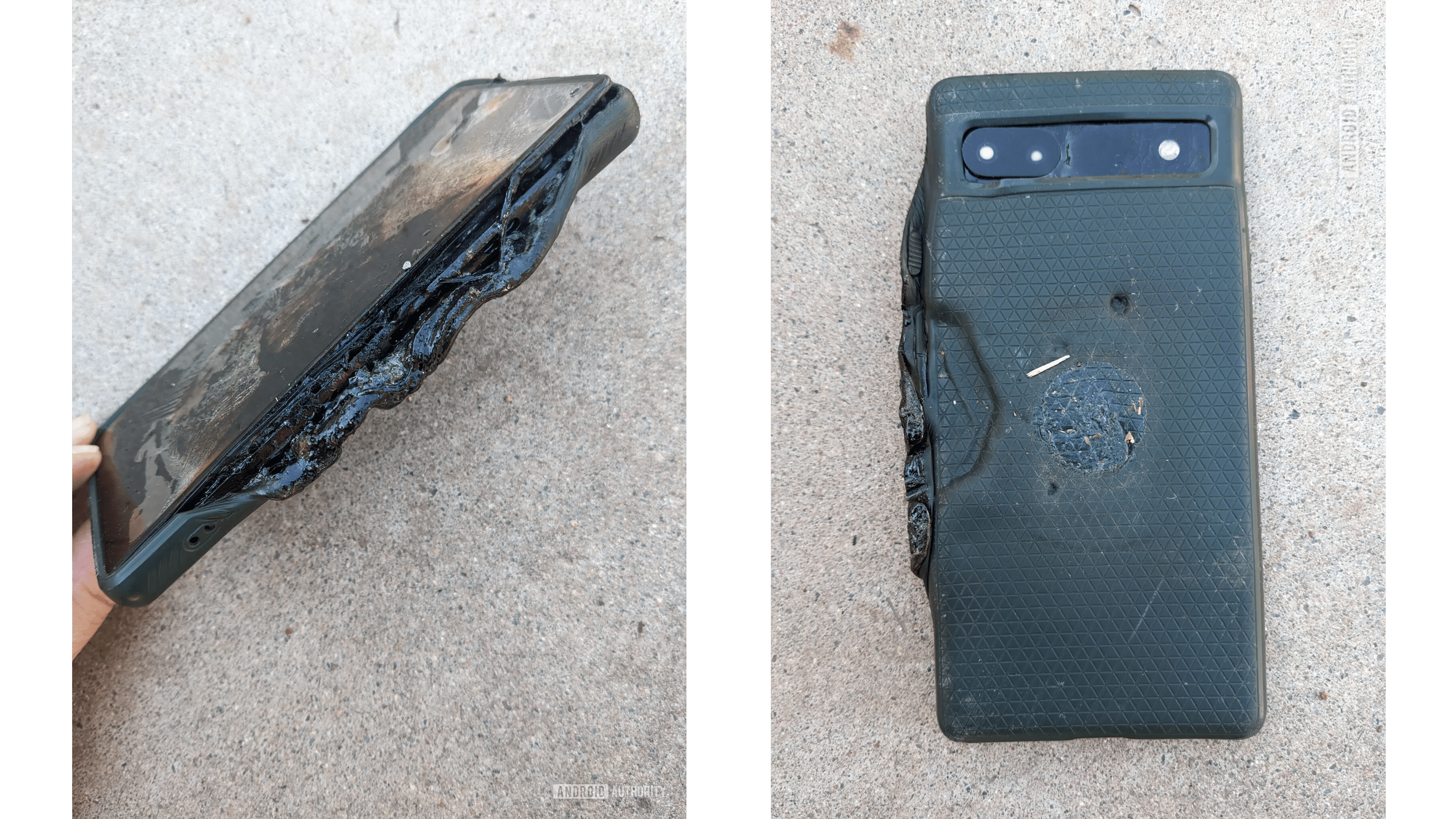 Google Pixel 6a mit Brandschaden