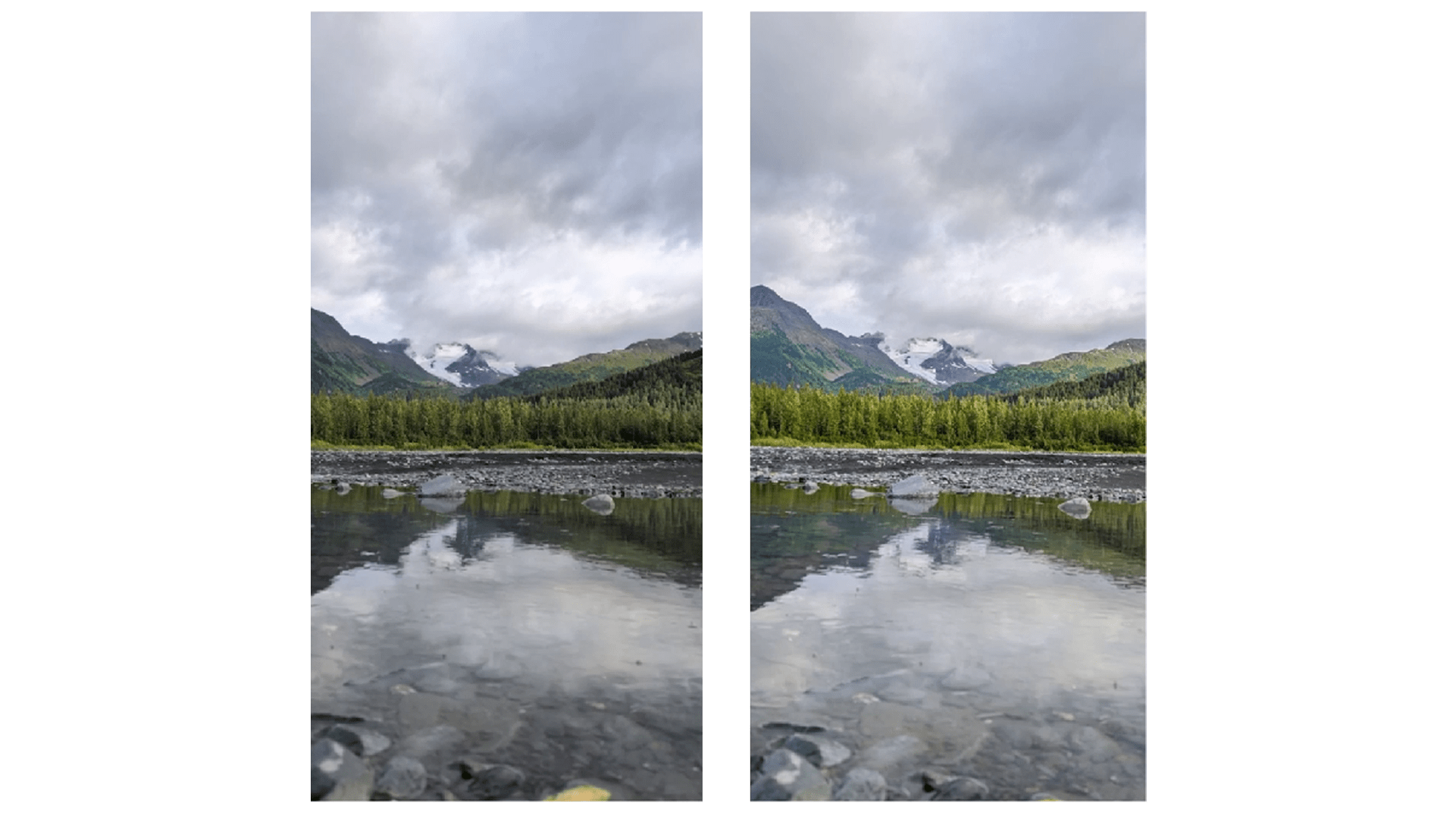 Zwei beispielbilder von Googles neuem Video Boost.