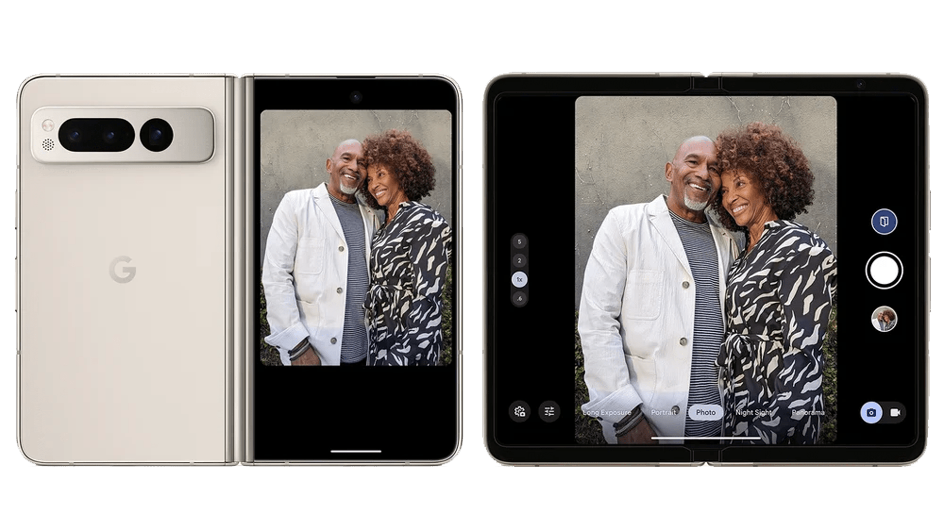 Zwei beispielbilder von Googles Dual Screen View.