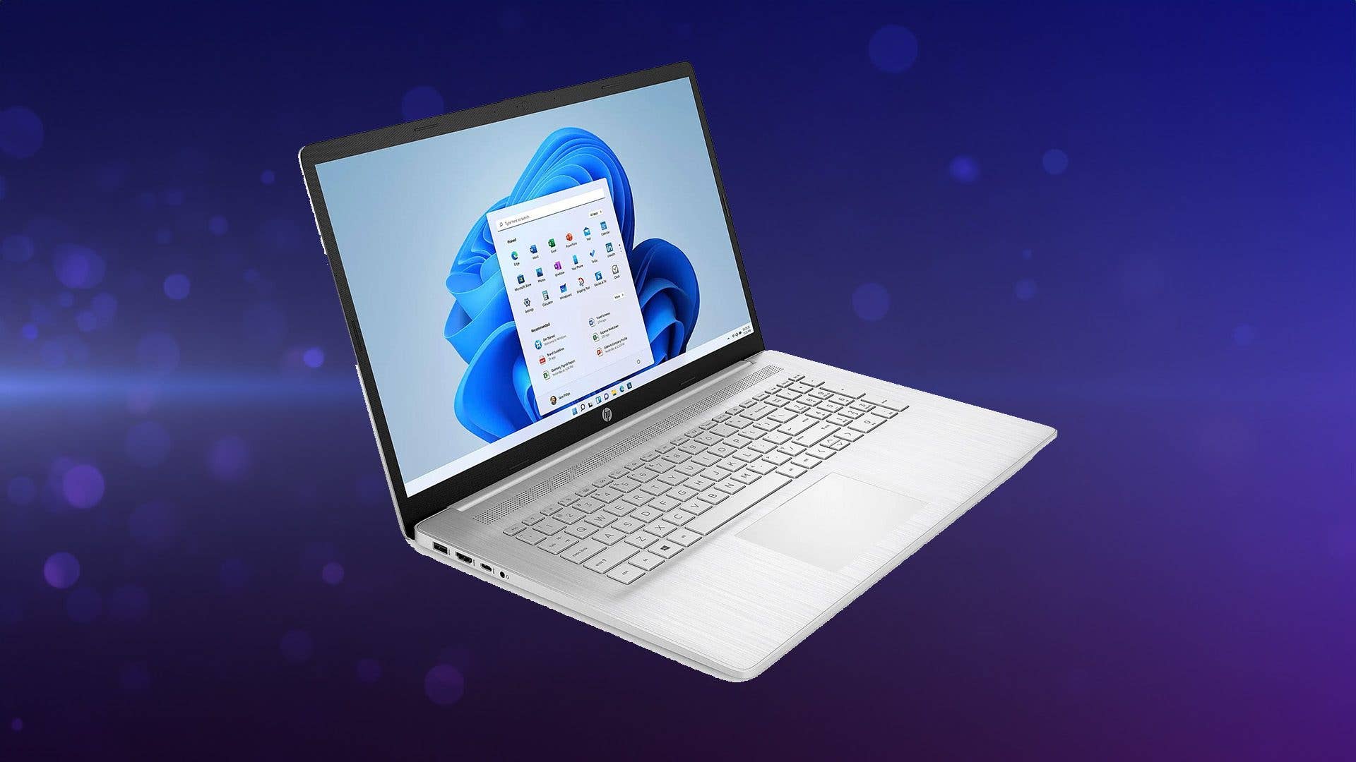 HP-Laptop mit einer Windows 11-Oberfläche auf dem Bildschirm.