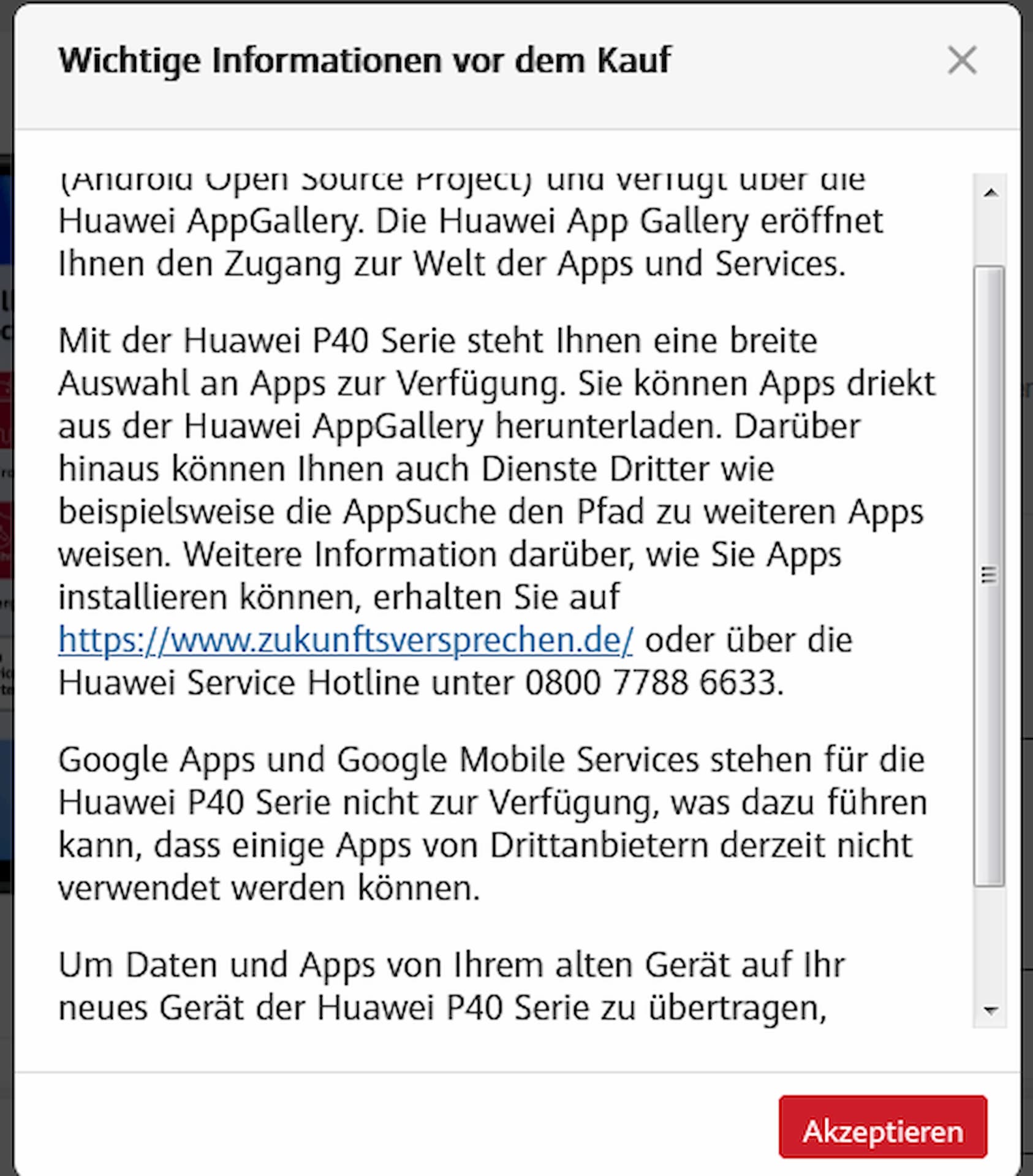 HUAWEI P40 lite kundeninformation