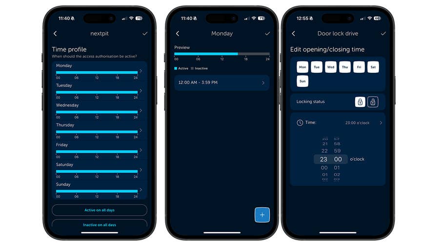 Mobile-App-Oberfläche zur Verwaltung der Homematic IP Türschlossantriebseinstellungen.