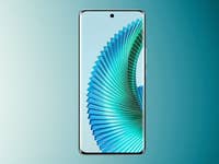 Ein Smartphone mit einem lebhaften, abstrakten Hintergrundbild auf dem Bildschirm.