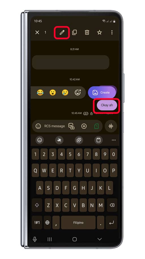 So verwendet Ihr die Funktion zum Bearbeiten von Nachrichten in Google Messages für Android-Geräte.