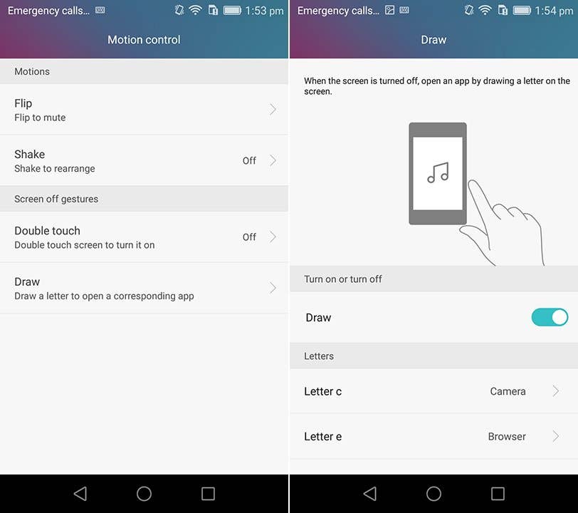 Huawei GX8 gestensteuerung