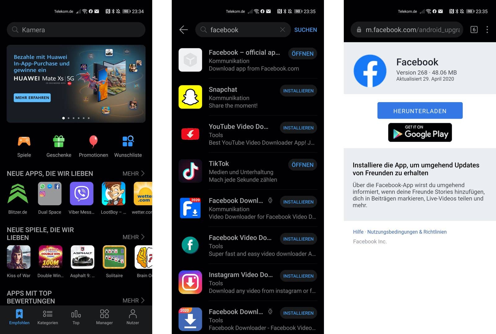Huawei P40 Pro App Gallery DE
