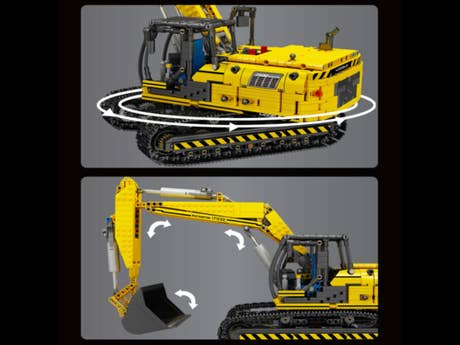 Klemmbaustein Mould King RC Gelber mechanischer Bagger (17032) Foto: Klemmbaustein Mould King RC Gelber mechanischer Bagger (17032)
