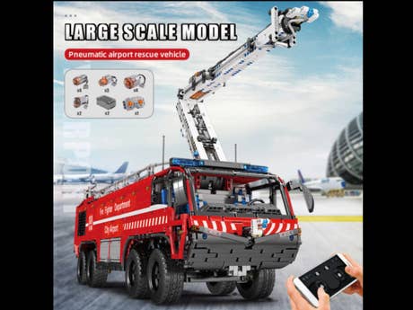 Foto: Klemmbaustein Mould King RC Pneumatisches Flughafenrettungsfahrzeug (19004)