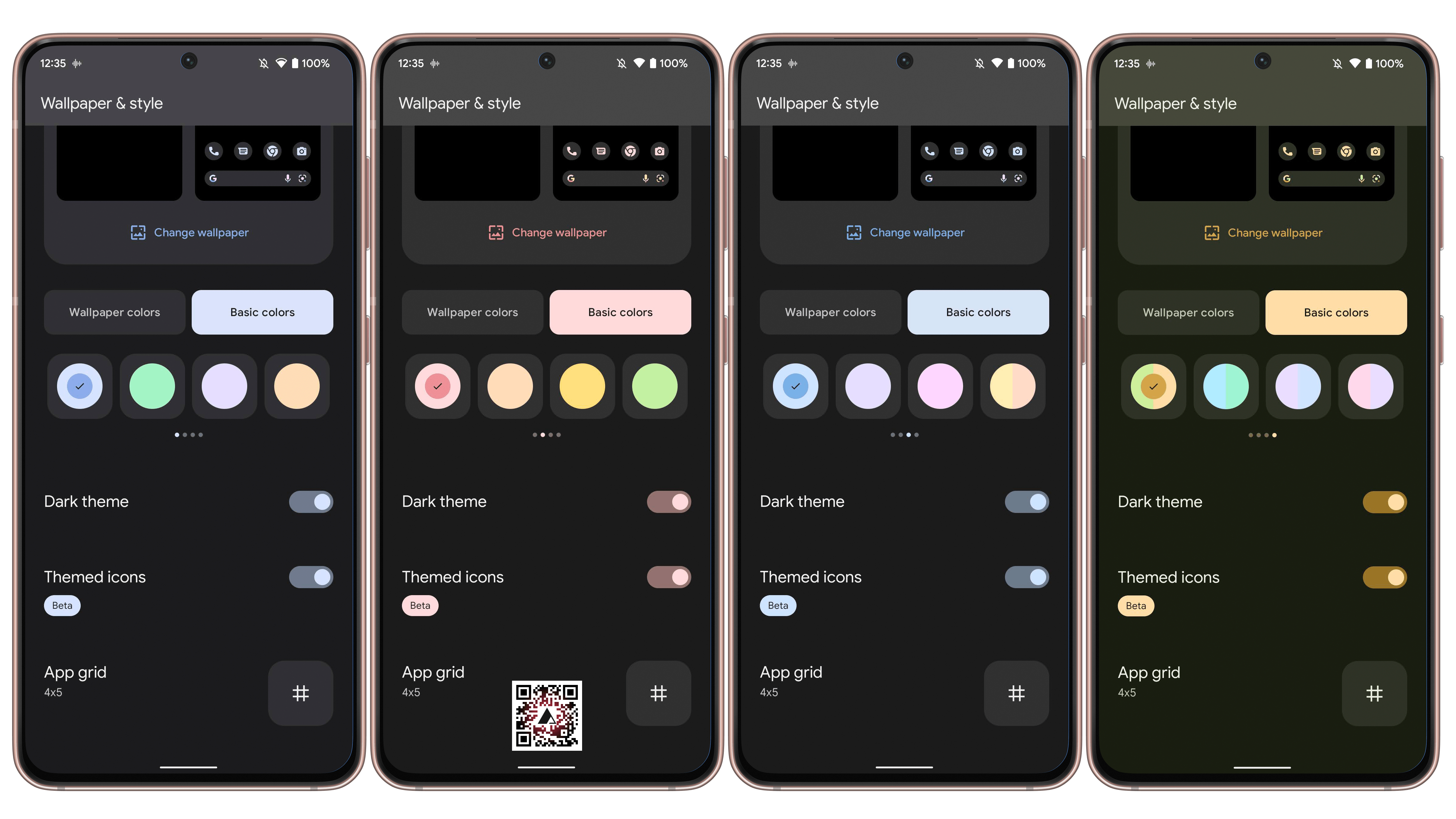 Android 13 overview theme colors