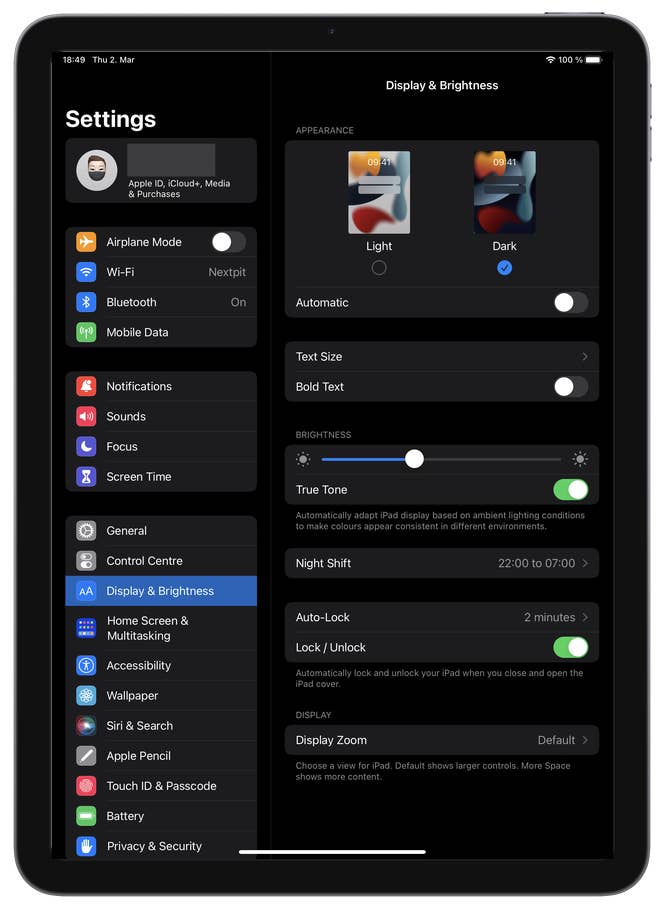 Apple iPad Air 2022, iPadOS 16, UI