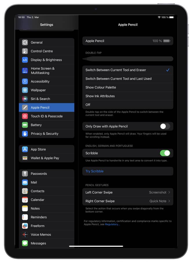 Apple iPad Air 2022, iPadOS 16, UI
