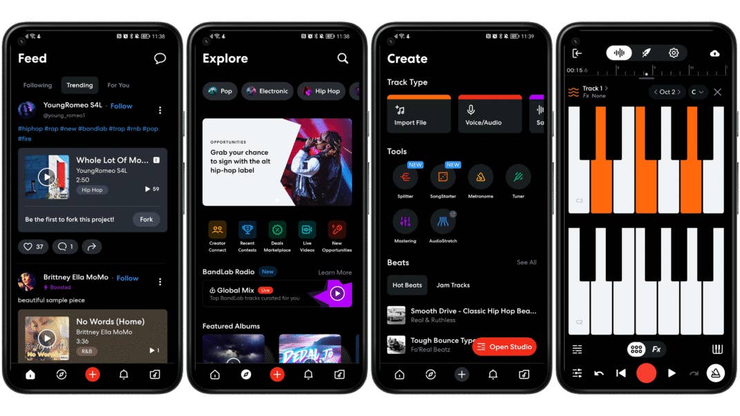 Screenshots der App BandLab