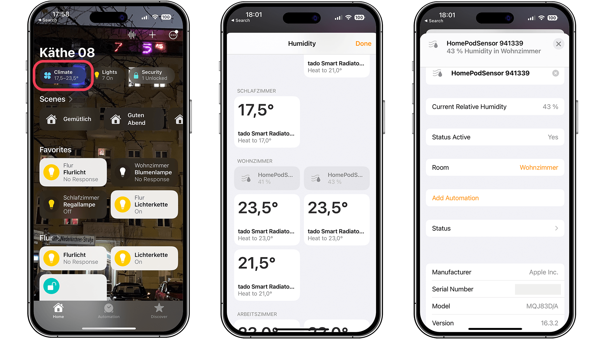Screenshots der Home-App