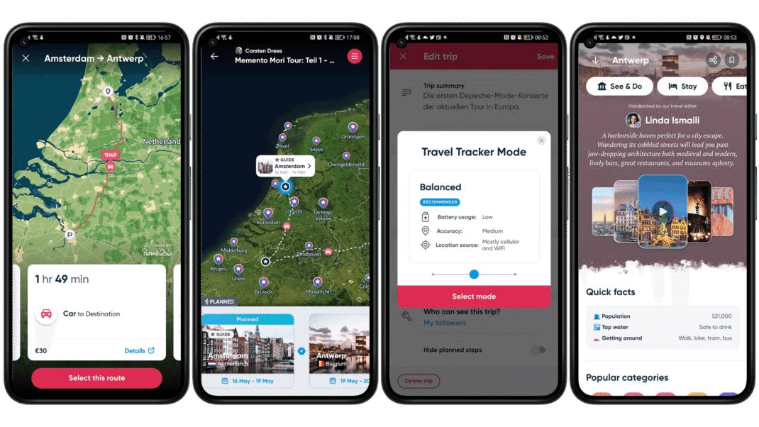 Screenshots der App Polarsteps