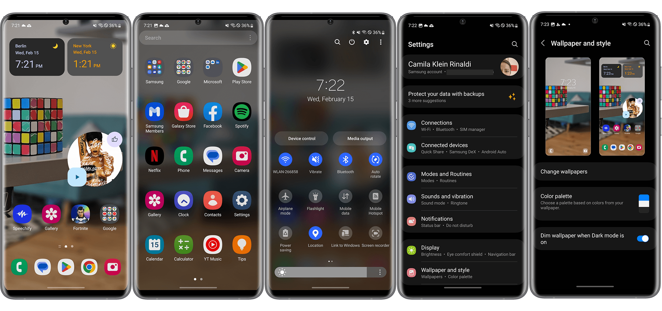 Screenshots der One UI Oberfläche auf dem S23+