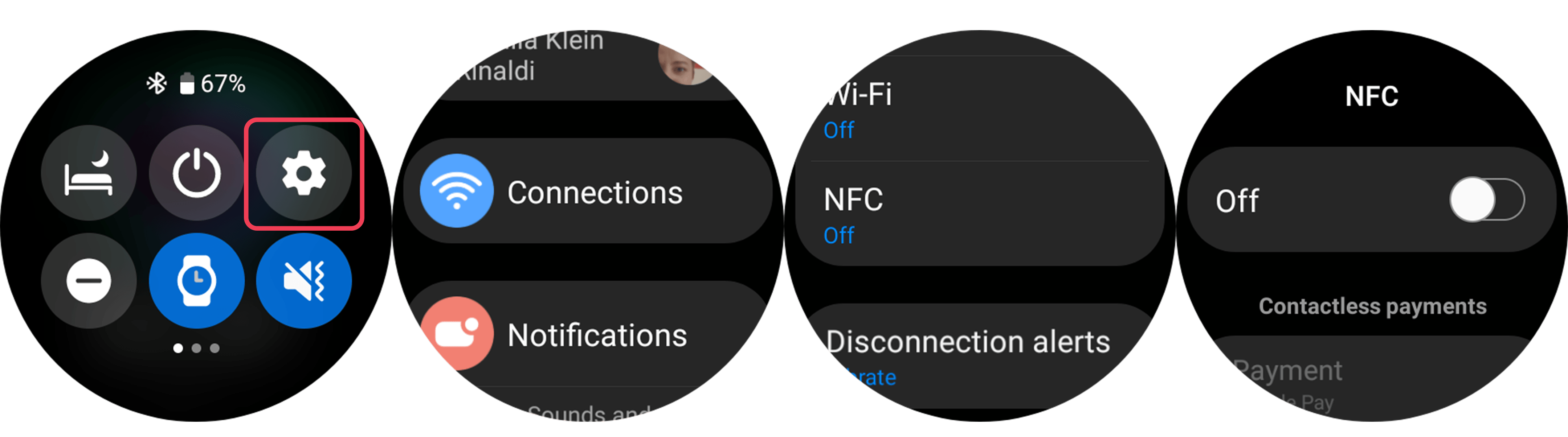 Screenshots der Galaxy Watch