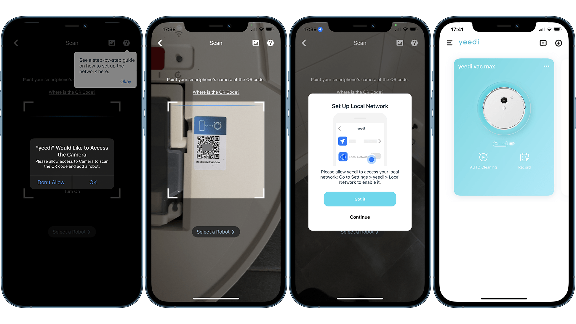Einrichtung der Yeedi-App auf einem iPhone.
