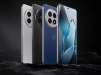 Drei OnePlus 13 Smartphones in verschiedenen Farben vor einem dunklen Hintergrund.