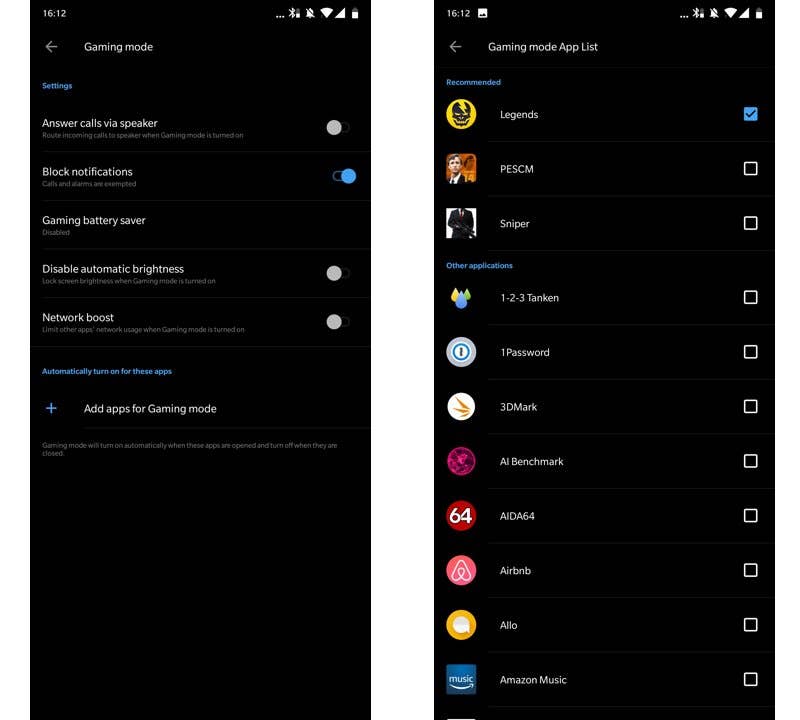 OxygenOS OnePlus 6 Game Mode