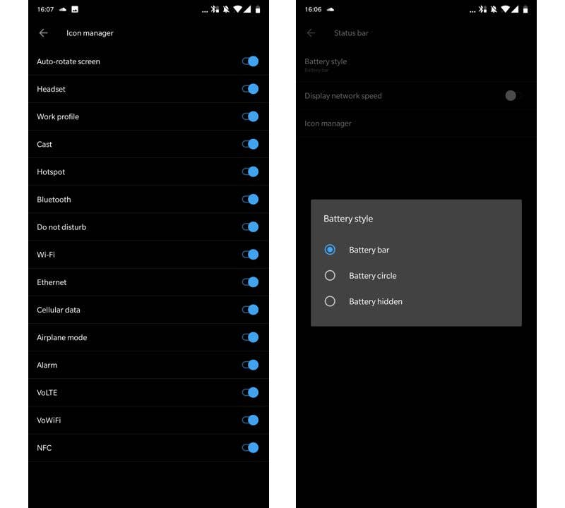 OxygenOS OnePlus6 Statusbar