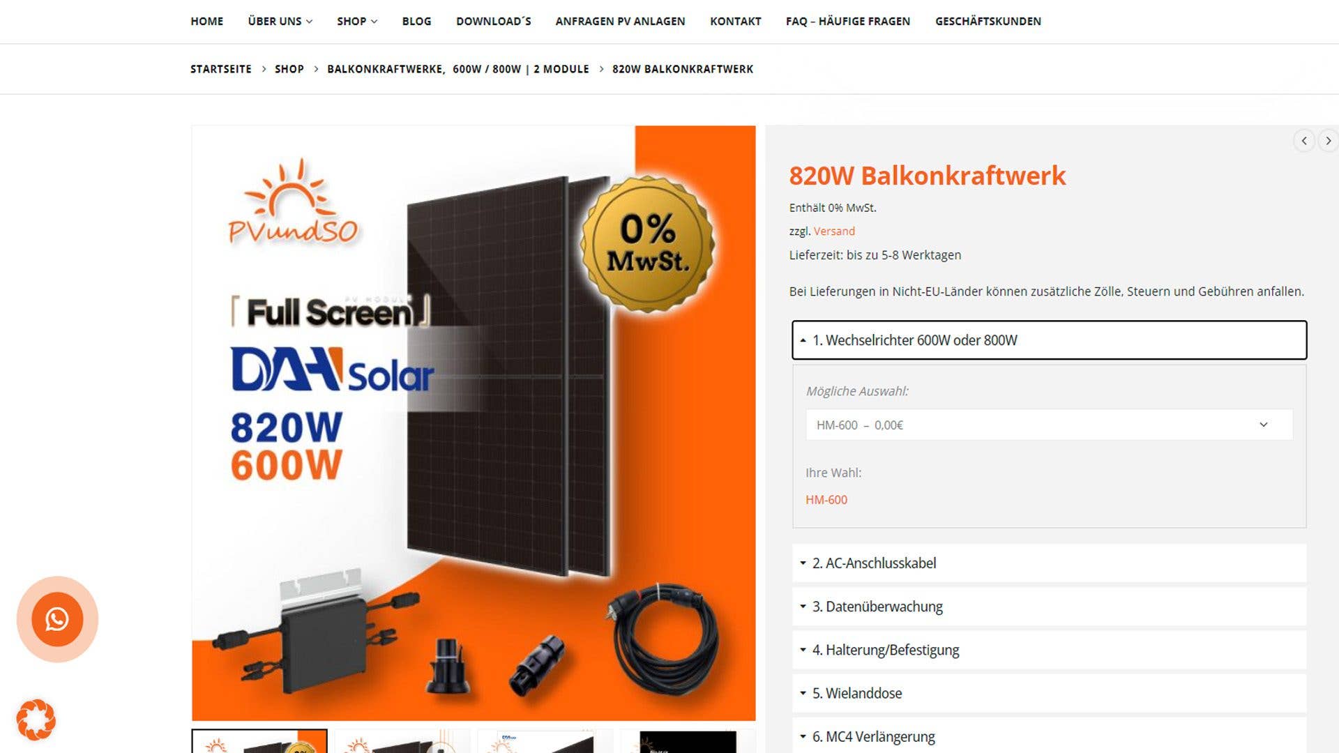 PVundSO Balkonkraftwer selber konfigurieren