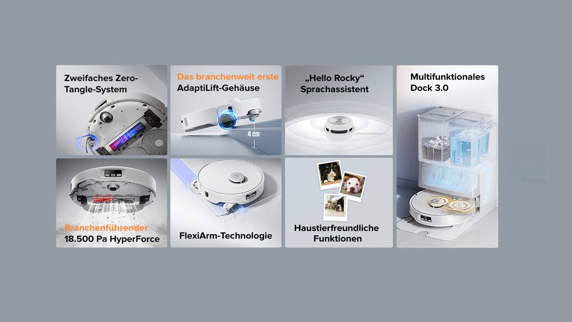 Roborock Qrevo Edge Saugroboter mit Zero-Tangle-System und HyperForce-Technologie.