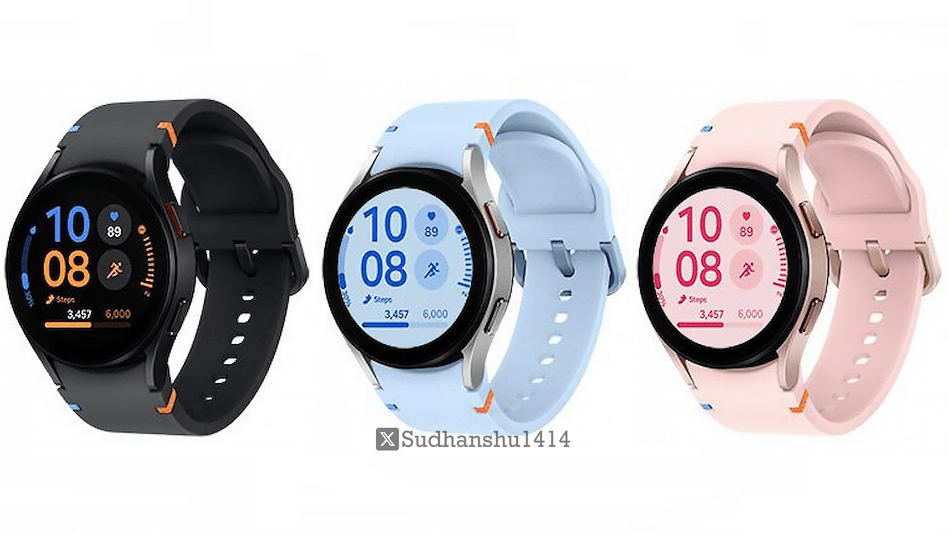 Renderbilder der vermeintlichen Galaxy Watch FE in drei Farben